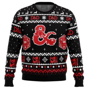 D And D Dungeons and Dragons Gifts For Family Holiday Christmas Ugly Sweater