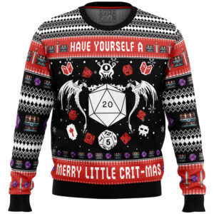 D And D Have Yourself A Merry Little Crit-Mas Dungeons and Dragons Gifts For Family Holiday Christmas Ugly Sweater