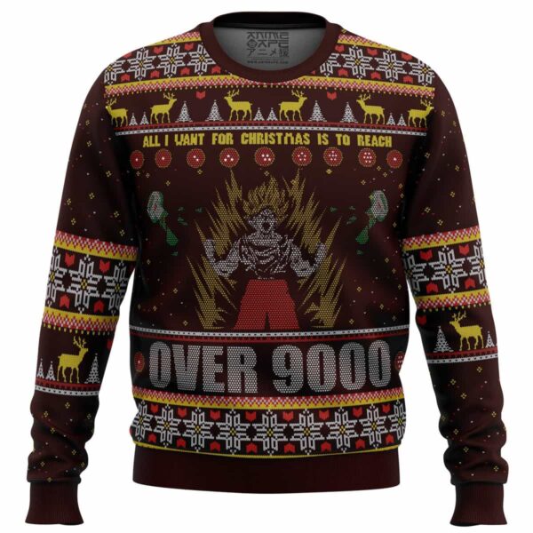 DBZ Goku Over 9000 DBZ Gifts For Family Holiday Christmas Ugly Sweater