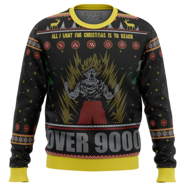 DBZ Goku Over 9000 Gifts For Family Holiday Christmas Ugly Sweater