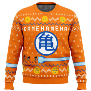 DBZ Kamehameha Gifts For Family Holiday Christmas Ugly Sweater