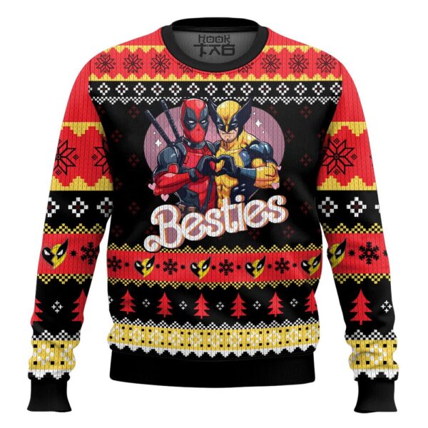 Deadpool And Wolverine Best Holiday Christmas Ugly Sweater Gifts For Family