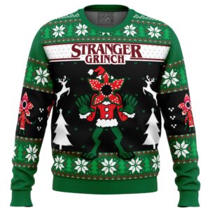 Demogorgon Stranger Grinch Stranger Things Gifts For Family Holiday Christmas Ugly Sweater