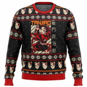 Demon Slayer Tanjiro Gifts For Family Holiday Christmas Ugly Sweater