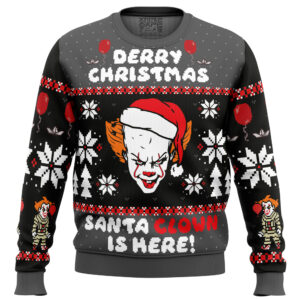 Derry Christmas Pennywise the Clown Gifts For Family Holiday Christmas Ugly Sweater