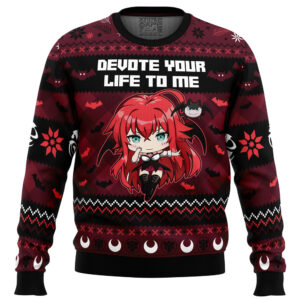 Devote Your Life To Me High School D x D Gifts For Family Holiday Christmas Ugly Sweater