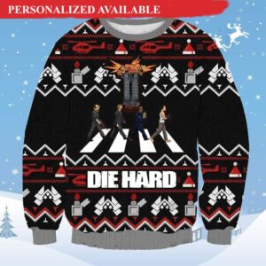 Die Hard Four Men Walk Xmas Best Holiday Christmas Ugly Sweater Gifts For Family – Gifts For Family Holiday Christmas Ugly Sweater