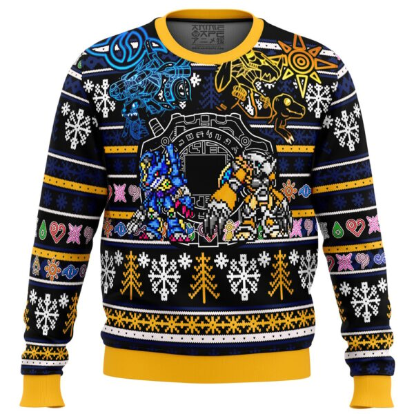 Digimon Gifts For Family Holiday Christmas Ugly Sweater