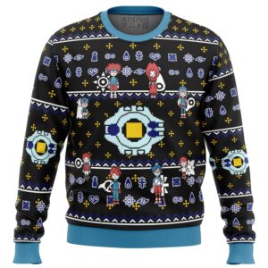 Digimon characters Gifts For Family Holiday Christmas Ugly Sweater