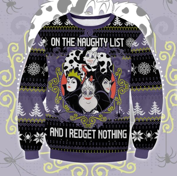 Disney Villains On The Naughty List Best Holiday Christmas Ugly Sweater Gifts For Family