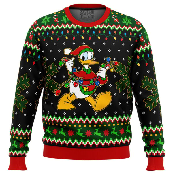 Donald Duck Christmas Lights Gifts For Family Holiday Christmas Ugly Sweater