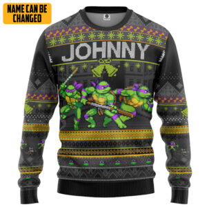 Donatello TMNT Ugly Christmas New Style Custom Name Best Holiday Christmas Ugly Sweater Gifts For Family