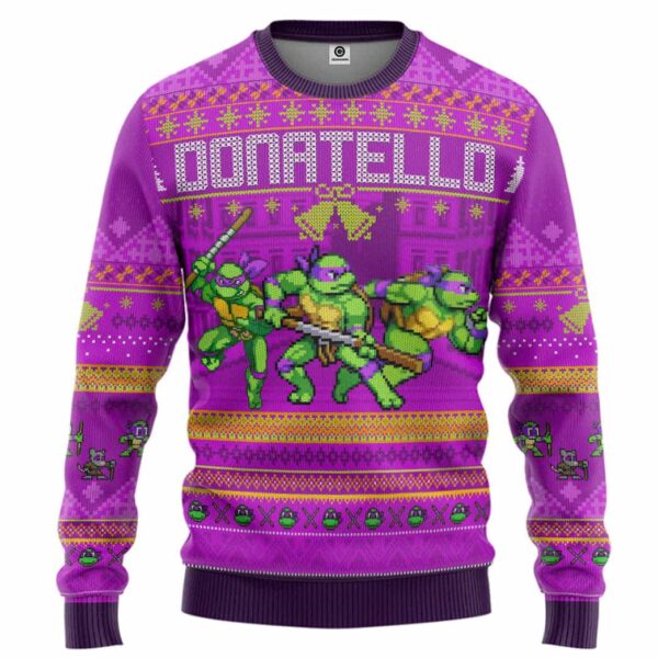 Donatello TMNT Ugly Christmas Style Custom Best Holiday Christmas Ugly Sweater Gifts For Family