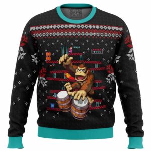 Donkey Kong Drums Gifts For Family Holiday Christmas Ugly Sweater