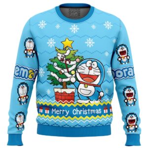 Doraemon Gifts For Family Holiday Christmas Ugly Sweater