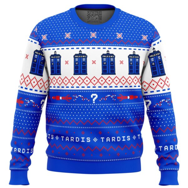 Dr Who TARDIS Best Gifts For Family For Holiday Christmas Ugly Sweater