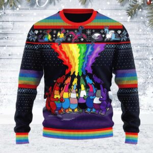 Dragon LGBT Gifts For Family Holiday Christmas Ugly Sweater