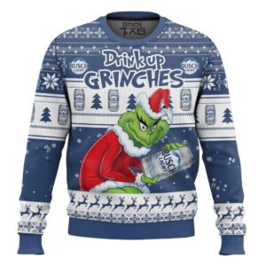 Drink Up Grinches Busch Light Best Holiday Christmas Ugly Sweater Gifts For Family