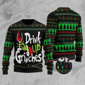 Drink Up Grinches Christmas 2023 Holiday Xmas Gift Best Holiday Christmas Ugly Sweater Gifts For Family