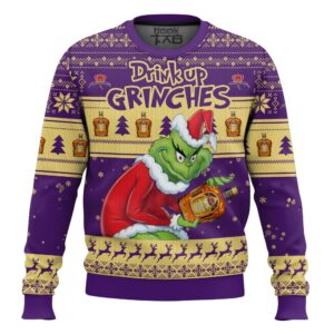 Drink Up Grinches Crown Royal Best Holiday Christmas Ugly Sweater Gifts For Family