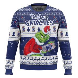 Drink Up Grinches Pabst Blue Ribbon Best Holiday Christmas Ugly Sweater Gifts For Family