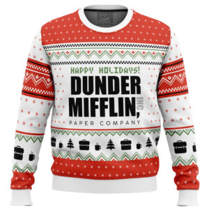 Dunder Mifflin The Office Gifts For Family Holiday Christmas Ugly Sweater