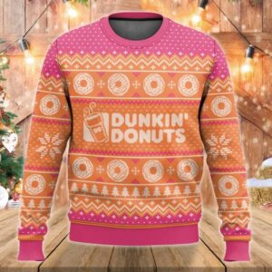 Dunkin Donuts Gifts For Family Holiday Christmas Ugly Sweater Dunkin Donuts Sweater