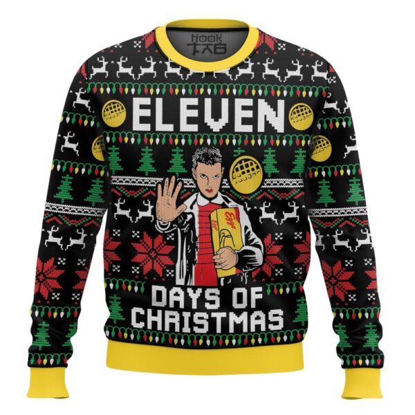 Eleven Days Of Christmas Stranger Things Best Holiday Christmas Ugly Sweater Gifts For Family