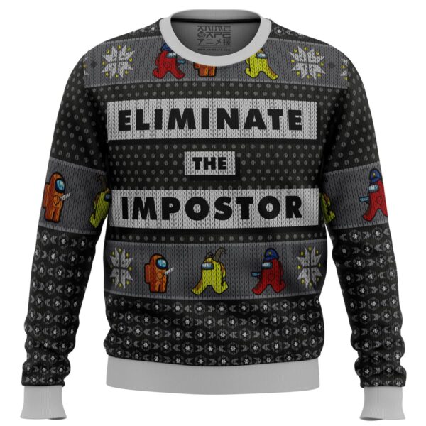 Eliminate the Impostor Among Us Gifts For Family Holiday Christmas Ugly Sweater