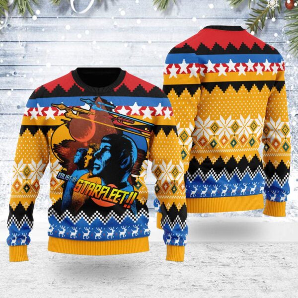 Enlist in Starfleet Best Gifts For Family For Holiday Christmas Ugly Sweater