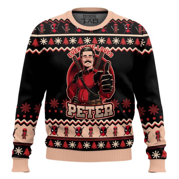 Everyone Loves Petter Deadpool and Wolverine Best Holiday Christmas Ugly Sweater Gifts For Family