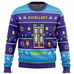 Excellent Sweater! Bill and Ted Gifts For Family Holiday Christmas Ugly Sweater