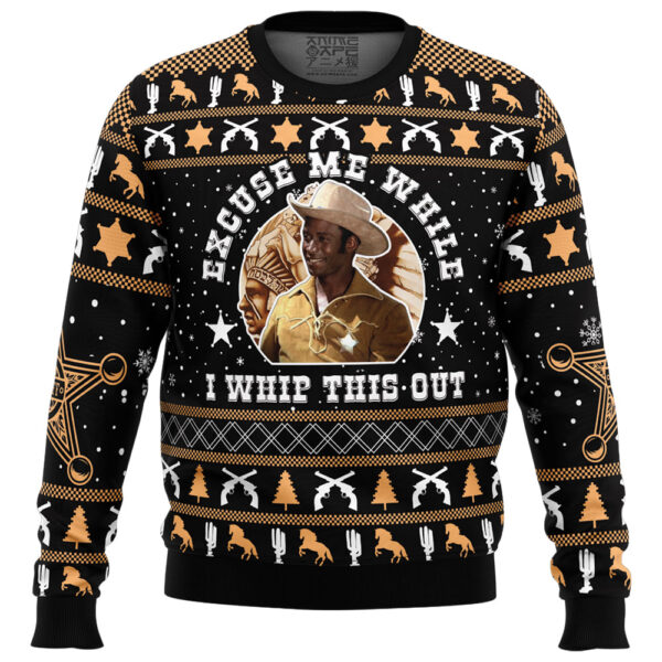 Excuse Me While I Whip This Out Blazing Saddles Gifts For Family Holiday Christmas Ugly Sweater