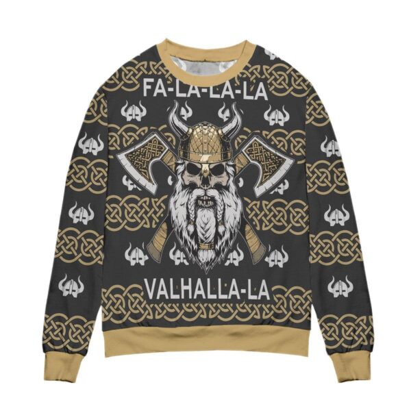 Fa-La-La-La Valhalla-La Viking God Gifts For Family Holiday Christmas Ugly Sweater