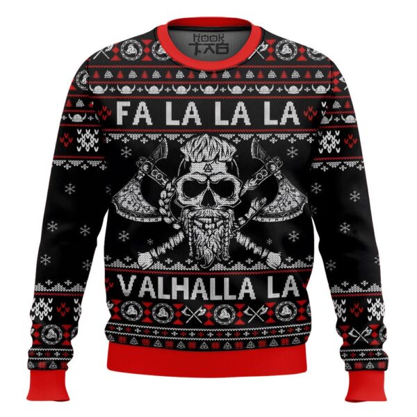 Fa La La Valhalla Viking Skull Best Holiday Christmas Ugly Sweater Gifts For Family