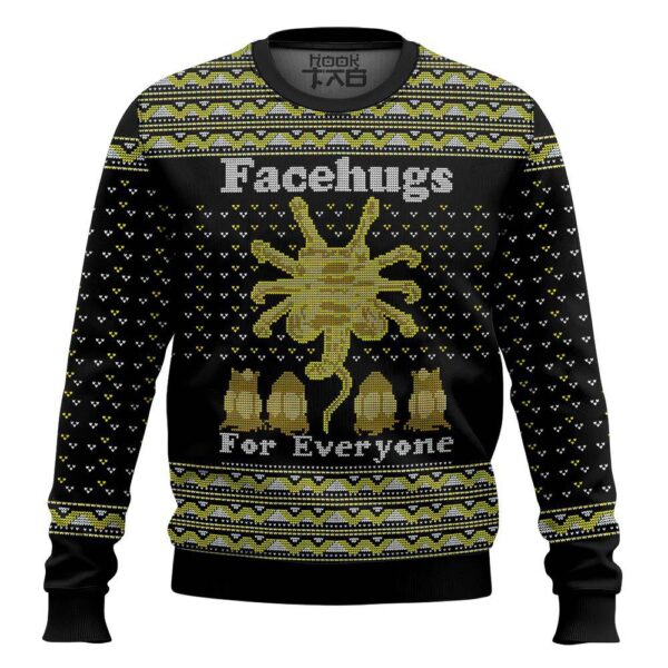 Face Hugs For Everyone Alien Best Holiday Christmas Ugly Sweater Gifts For Family