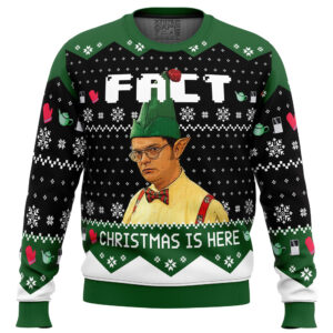 Fact Christmas Is Here The Office Gifts For Family Holiday Christmas Ugly Sweater