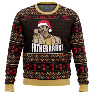 Fatherrrr The IT Crowd Gifts For Family Holiday Christmas Ugly Sweater