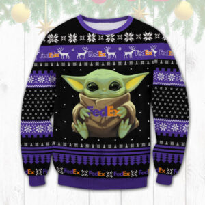 FedEx Baby Yoda Best Holiday Christmas Ugly Sweater Gifts For Family