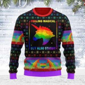 Feeling Magical But Also Stabby Gifts For Family Holiday Christmas Ugly Sweater