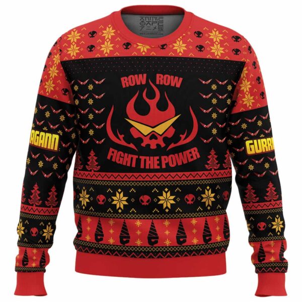 Fight The Power Tengen Toppa Gurren Lagann Gifts For Family Holiday Christmas Ugly Sweater