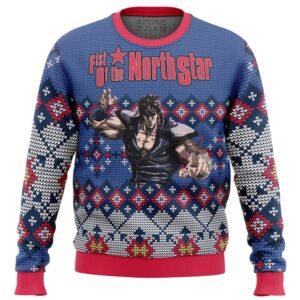 Fist of the North Star Alt Gifts For Family Holiday Christmas Ugly Sweater