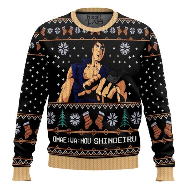 Fist of the North Star Omae Wa Mou Shindeiru Christmas Best Holiday Christmas Ugly Sweater Gifts For Family