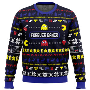 Forever Gamer Christmas Pac-Man Gifts For Family Holiday Christmas Ugly Sweater