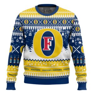 Fosters United Kingdom Beer Best Holiday Christmas Ugly Sweater Gifts For Family