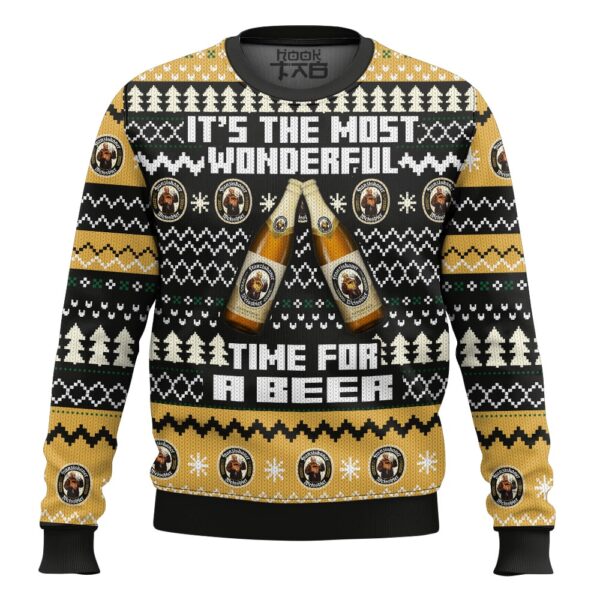 Franziskaner Its the Most Wonderful time for a Beer Best Holiday Christmas Ugly Sweater Gifts For Family