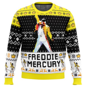 Freddie Mercury Queen Gifts For Family Holiday Christmas Ugly Sweater