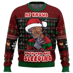 Freddy Krueger Horror Gifts For Family Holiday Christmas Ugly Sweater