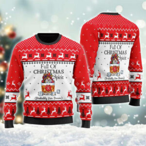 Full Of Christmas Spirit Jim Beam Gifts For Family Holiday Christmas Ugly Sweater