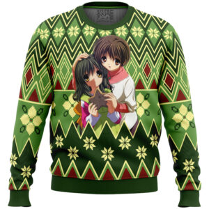 Fuuko and Kouko Christmas Clannad Gifts For Family Holiday Christmas Ugly Sweater